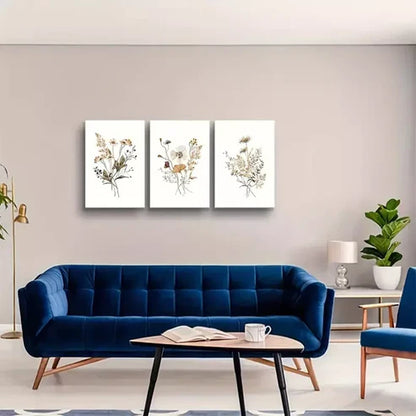 3pcs Boho Botanical with Vintage Green Leaves Canvas Framed 60x90cm - High Quality Print 100% Australian Made Wall Canvas Ready to Hang