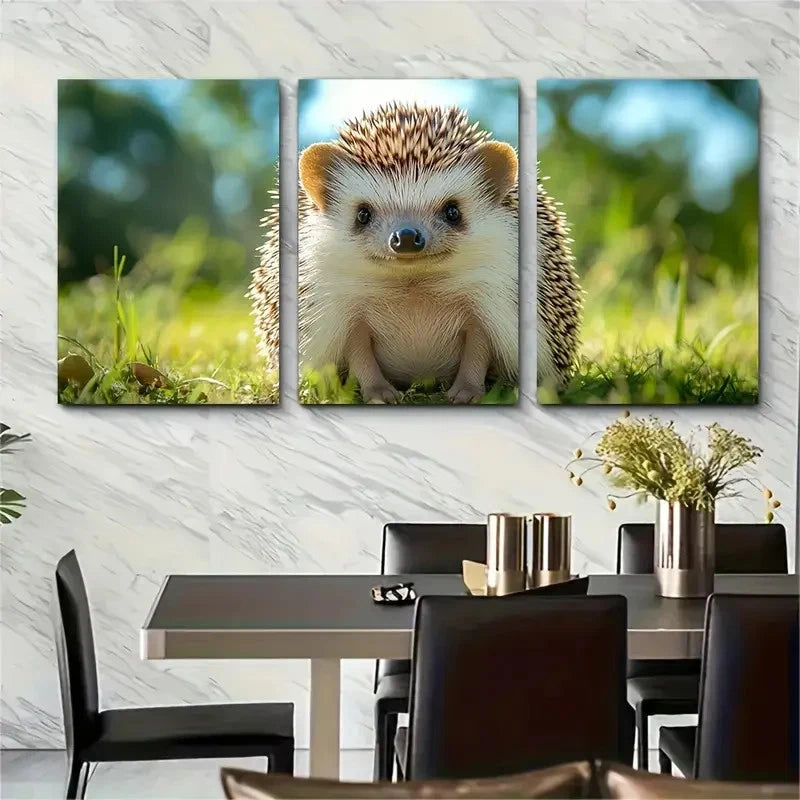 3pcs African Pygmy Hedgehog Metal Print Ready to Hang Art