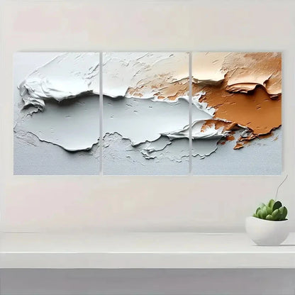 3pcs Featuring Original Minimalist Textured Metal Print Ready to Hang Art