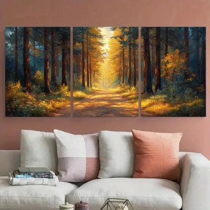 3pcs Redwood Forest California Landscape Metal Print Ready to Hang Art