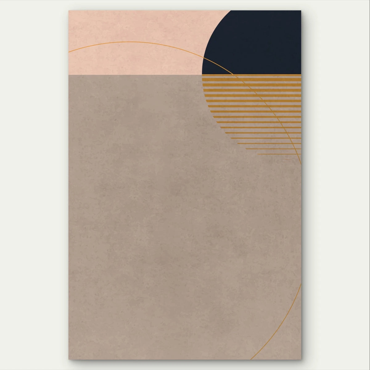 Modern Minimalist Geometric Sun and Arch 40x60cm Metal Print Ready to Hang