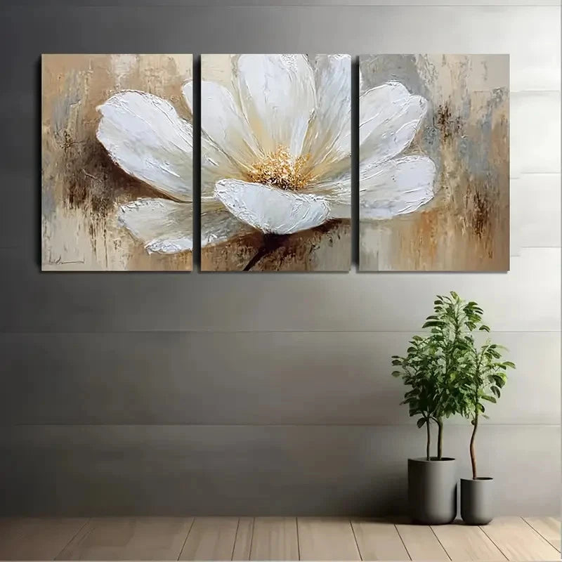 3pcs Beige And Brown Tones Charm Wall Art Set Canvas Framed 60x90cm - High Quality Print 100% Australian Made Wall Canvas Ready to Hang