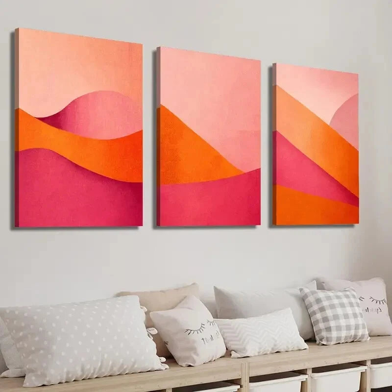 3pcs Trendy And Energetic Girly Décor Perfect Wall Art Set Canvas Framed 40x60cm - High Quality Print 100% Australian Made Wall Canvas Ready to Hang