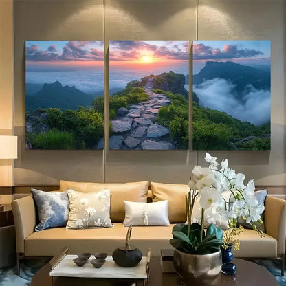 3pcs Tianmen Mountain Travel China Metal Print Ready to Hang Art