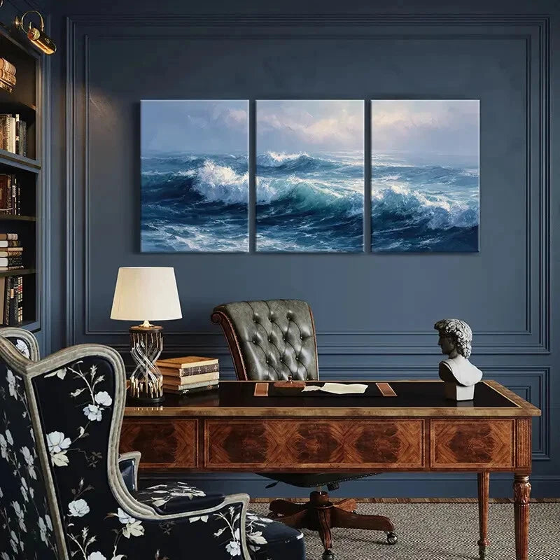 3pcs Abstract Nature Scenery Coastal Vibes Metal Print Ready to Hang Art