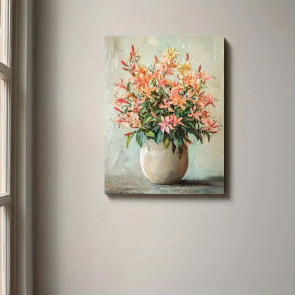 Beautiful Traditional & Contemporary Floral Vase 40x60cm Metal Print Ready to Hang