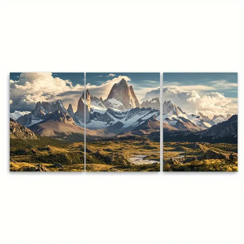 3pcs Mt Fitz Roy Travel Print El Chalten Metal Print Ready to Hang Art