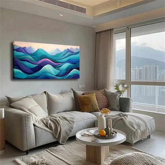 Modern Minimalist Mountain Wall Art Canvas Office Home Room Framed 120x60cm