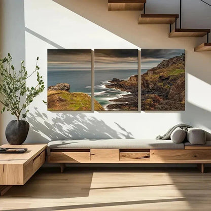 3pcs Island Coastline Seaside Sea  Wall Art Set Canvas Framed 40x60cm - High Quality Print 100% Australian Made Wall Canvas Ready to Hang