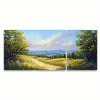3pcs Invitation Impressionist Painting Landscape Wall Art Set Canvas Framed 40x60cm - High Quality Print 100% Australian Made Wall Canvas Ready to Hang