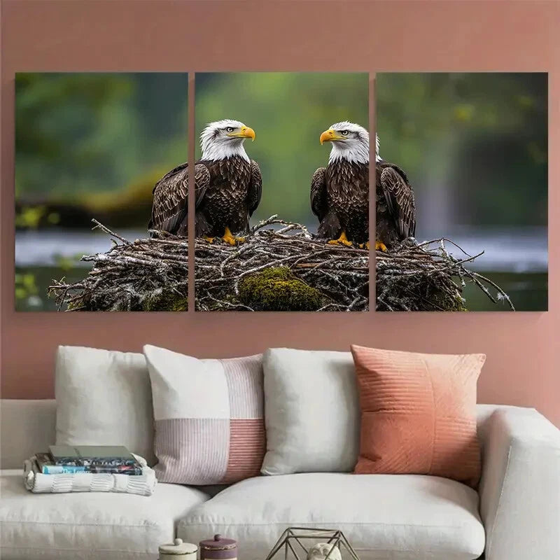 3pcs Paola Eagles Stafford Illustration Metal Print Ready to Hang Art