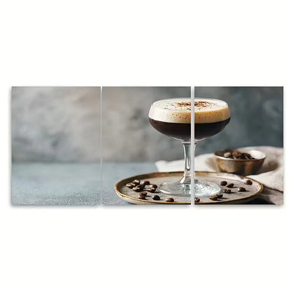 3pcs Espresso Martini Print Metal Print Ready to Hang Art