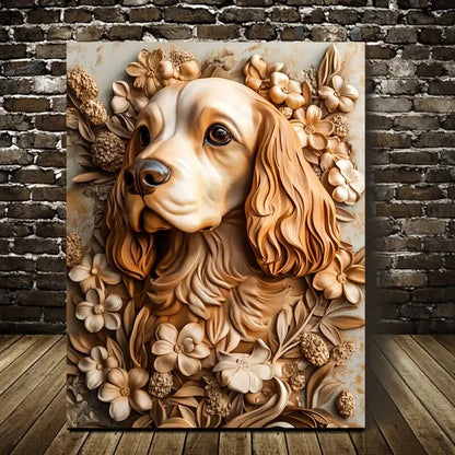 Featuring an English Cocker Spaniel Painting 40x60cm Metal Print Ready to Hang