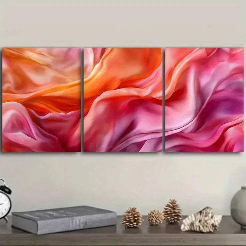 3pcs Flowing silk Wall Art Set Canvas Unframed - High Quality Print 100% Australian Made Wall Canvas