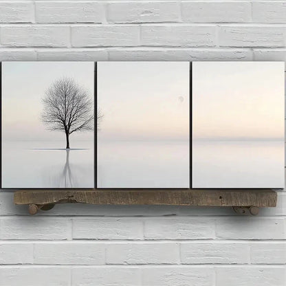 3pcs Reflection of Trees Painting Metal Print Ready to Hang Art