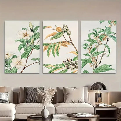 3pcs Collection Features Pink Botanical Art Metal Print Ready to Hang Art