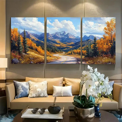 3pcs Monarch Pass Colorado Winding Road Metal Print Ready to Hang Art