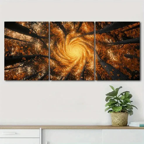 3pcs Forest Spiraling Down Elegant Perfect Wall Art Canvas Unframed - High Quality Print 100% Australian Made Wall Canvas