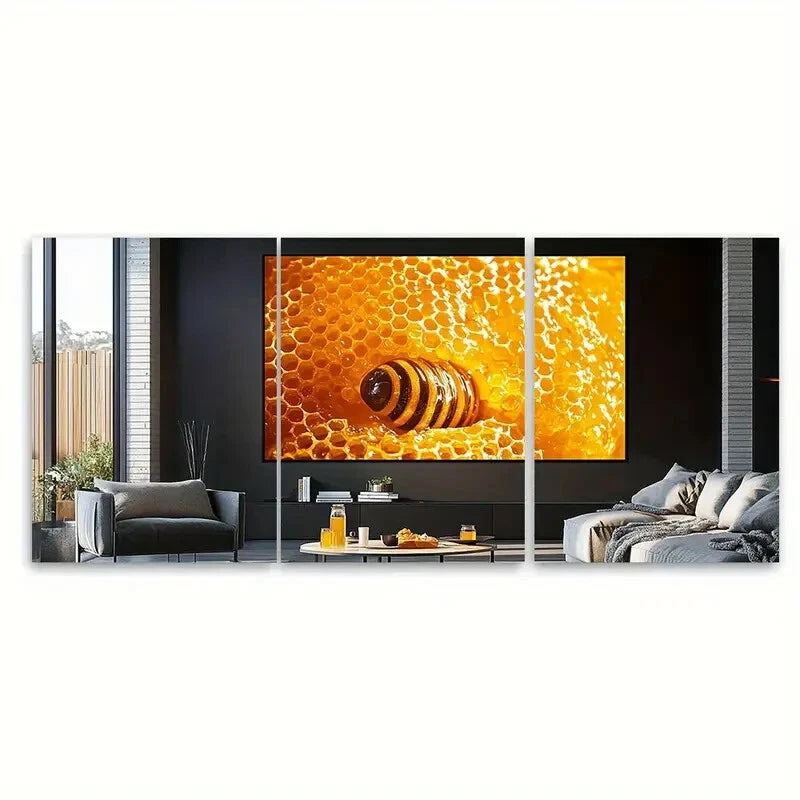 3pcs Honey Poster Dessert Poster Food Poster Metal Print Ready to Hang Art