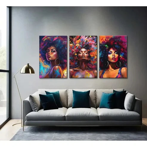 3pcs Modern Abstract Graffiti Paintings Wall Art Set Canvas Unframed - High Quality Print 100% Australian Made Wall Canvas