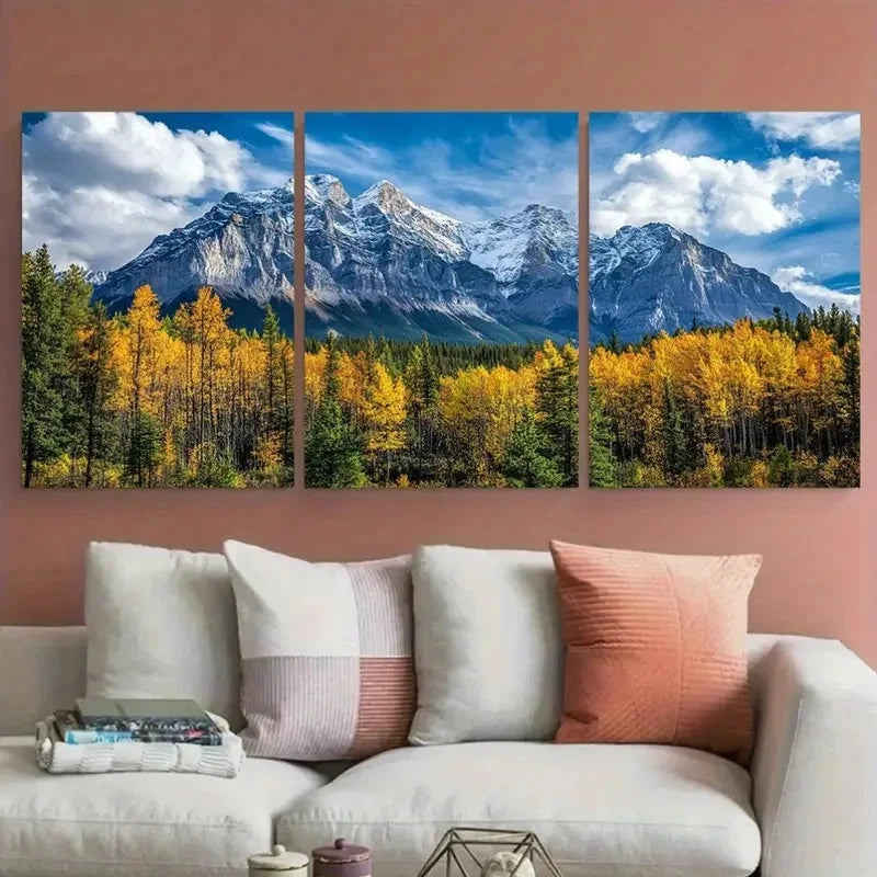 3pcs Banff National Park Alberta Canada Travel Wall Art Set Canvas Framed 50x70cm - High Quality Print 100% Australian Made Wall Canvas Ready to Hang