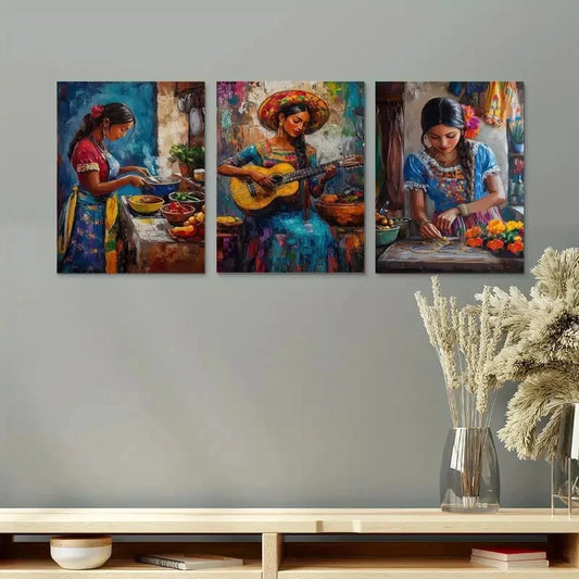 3pcs Cocemaker & Jewelry Maker Themes Metal Print Ready to Hang Art
