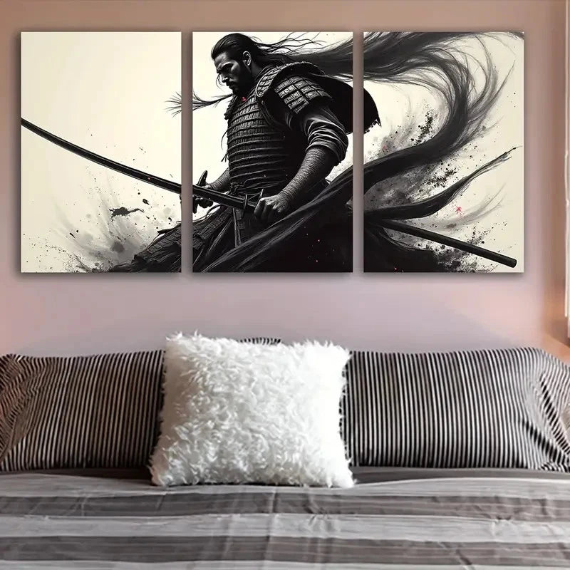 3pcs Black And White Picture Wall Art Set Canvas Framed 50x70cm - High Quality Print 100% Australian Made Wall Canvas Ready to Hang