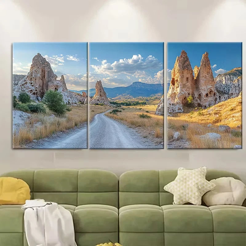3pcs Sandstone Rock Formations Metal Print Ready to Hang Art
