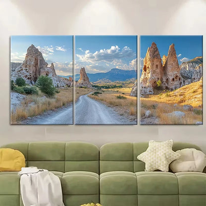 3pcs Sandstone Rock Formations Metal Print Ready to Hang Art