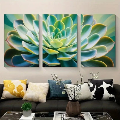 3pcs Succulent Plant Botanical Painting Metal Print Ready to Hang Art