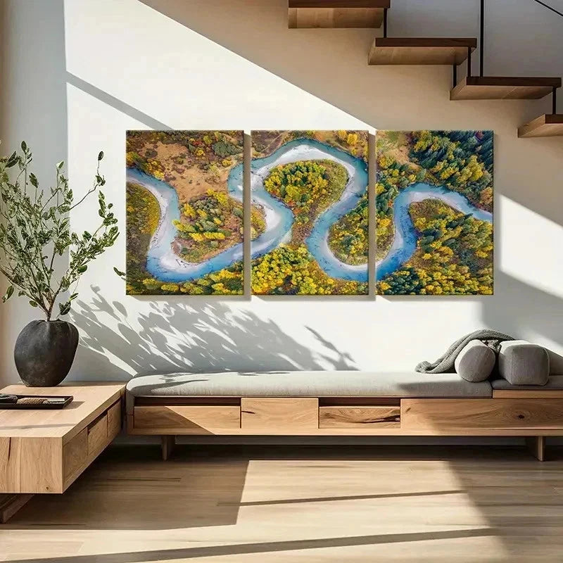 3pcs Road Scenery Art Natural Landscape Wall Art Set Canvas Framed 40x60cm - High Quality Print 100% Australian Made Wall Canvas Ready to Hang