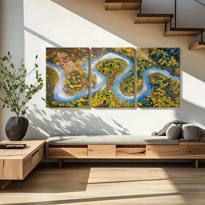 3pcs Road Scenery Art Natural Landscape Wall Art Set Canvas Framed 40x60cm - High Quality Print 100% Australian Made Wall Canvas Ready to Hang