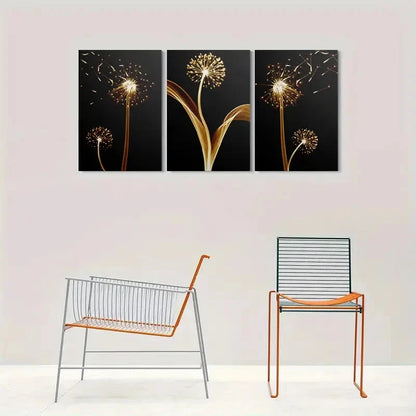 3pcs Modern Abstract Dandelion Wall Art Set Canvas Framed 60x90cm - High Quality Print 100% Australian Made Wall Canvas Ready to Hang