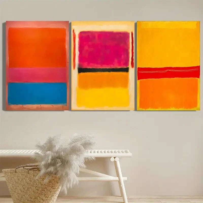 3pcs Art Painting Abstract Color Art Painting Metal Print Ready to Hang Art