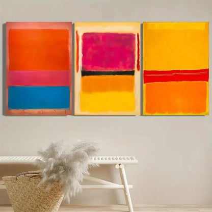 3pcs Art Painting Abstract Color Art Painting Metal Print Ready to Hang Art