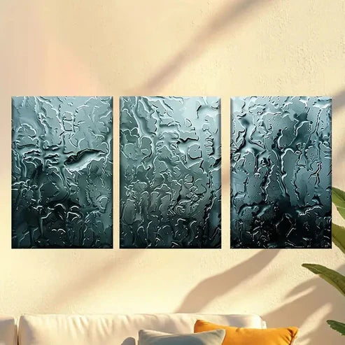 3pcs Interesting Window Dew Drops Wall Art Canvas Unframed - High Quality Print 100% Australian Made Wall Canvas