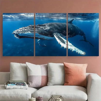 3pcs Humpback Whale Southern Africa Coast Metal Print Ready to Hang Art