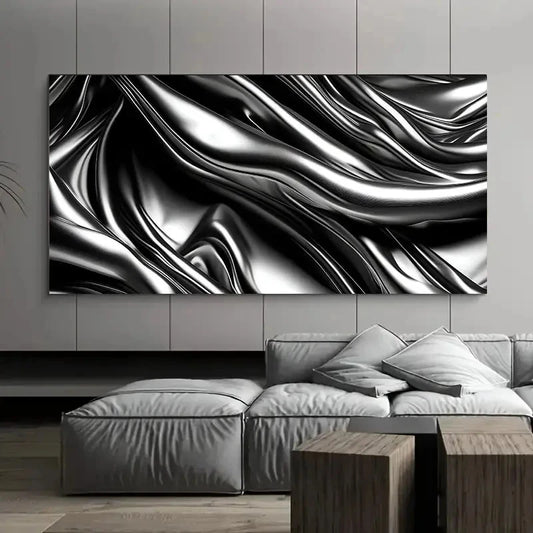 Modern Minimalist Black & White Wall Art Canvas Office Home Room Framed 120x60cm