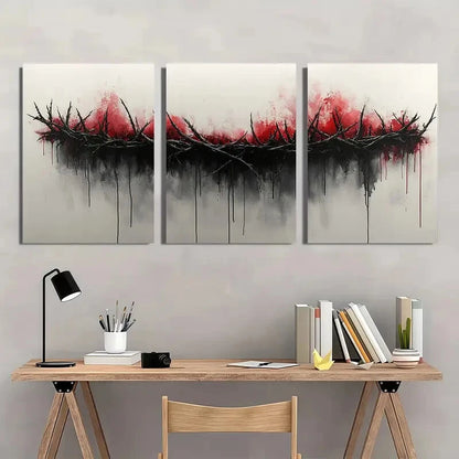 3pcs Watercolor Crown of Thorns Metal Print Ready to Hang Art