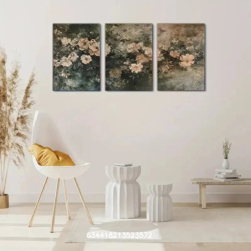 3pcs Moody Botanical Rustic Spring Art Print Metal Print Ready to Hang Art