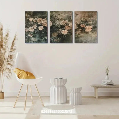 3pcs Moody Botanical Rustic Spring Art Print Metal Print Ready to Hang Art