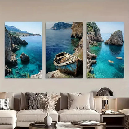 3pcs Scenic Italian Nature Landscapes Metal Print Ready to Hang Art