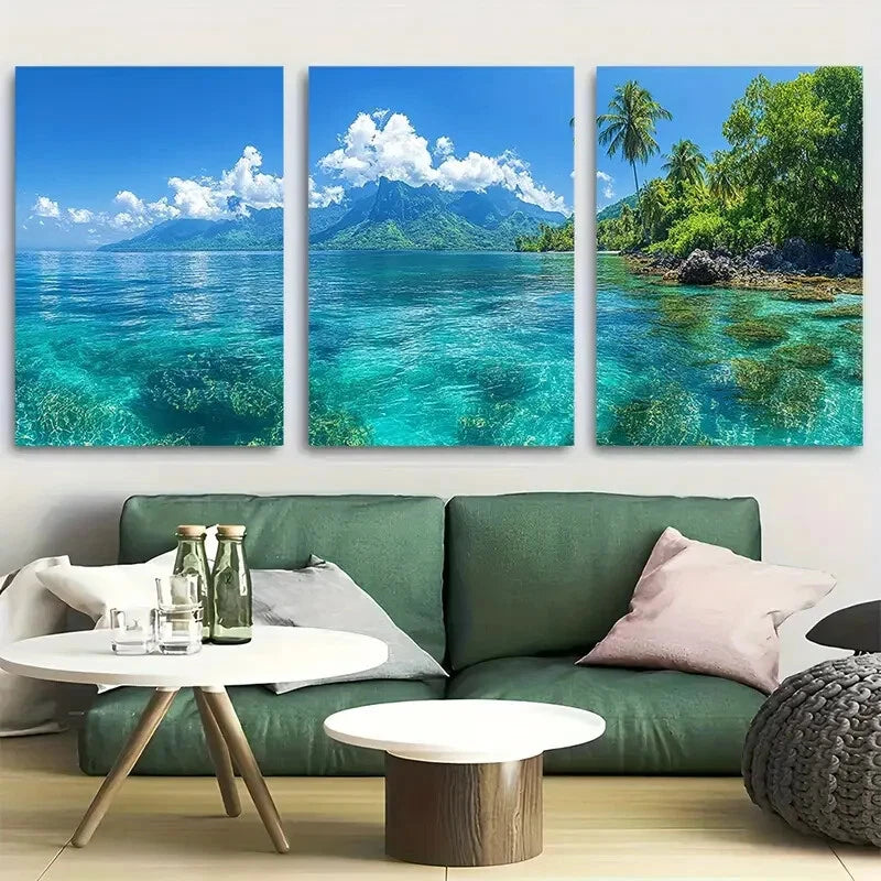 3pcs Cocos Island Costa Rica Metal Print Ready to Hang Art