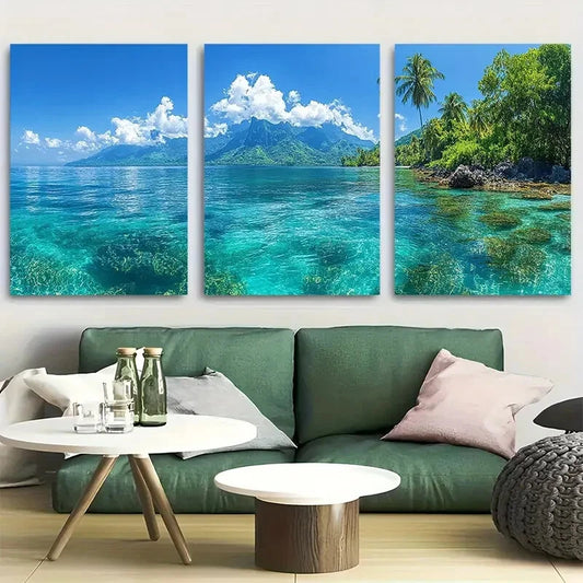 3pcs Cocos Island Costa Rica Metal Print Ready to Hang Art