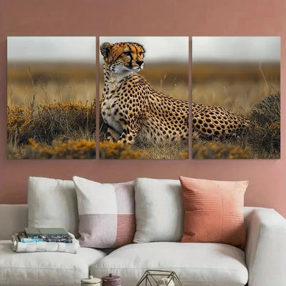 3pcs Cheetah Maasai Mara National Reserve Metal Print Ready to Hang Art