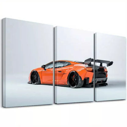 3pcs Modern Minimalist Sleek Retro Sports Car  Art Set Canvas Framed 50x70cm -  High Quality Print 100% Australian Made Wall Canvas Ready to Hang