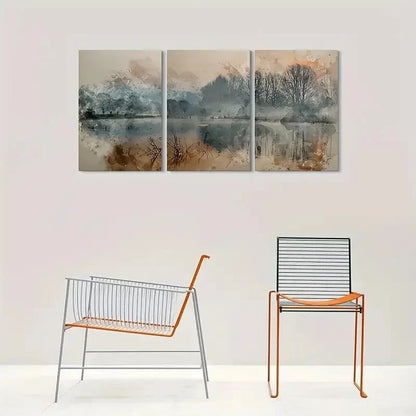 3pcs Abstract Landscape Brown and Beige Themed Wall Art Set Canvas Framed 40x60cm - High Quality Print 100% Australian Made Wall Canvas Ready to Hang