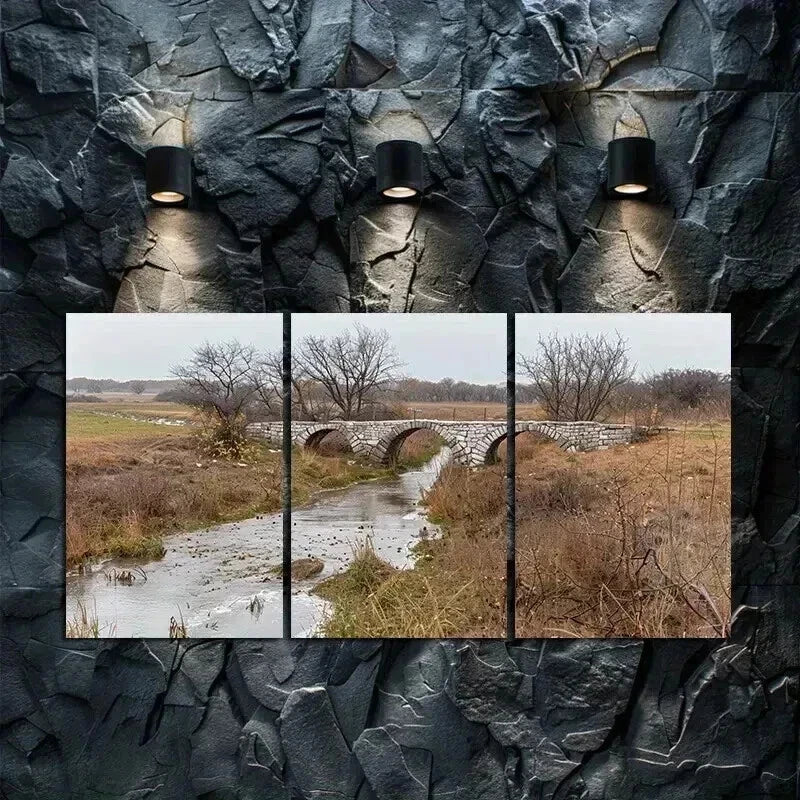 3pcs Charming Autumn Countryside Metal Print Ready to Hang Art