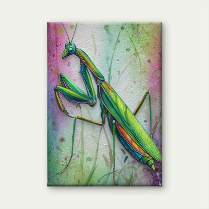 Praying Mantis Painting  60x90cm Metal Print Ready to Hang