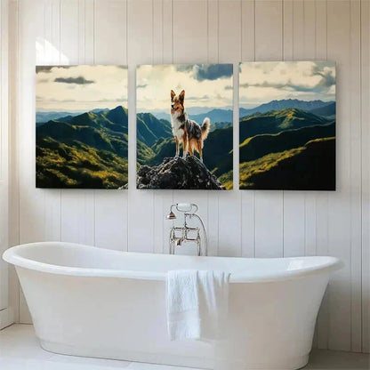 3pcs Majestic Dog Mountain Landscape Perfect Wall Art Set Canvas Framed 40x60cm - High Quality Print 100% Australian Made Wall Canvas Ready to Hang